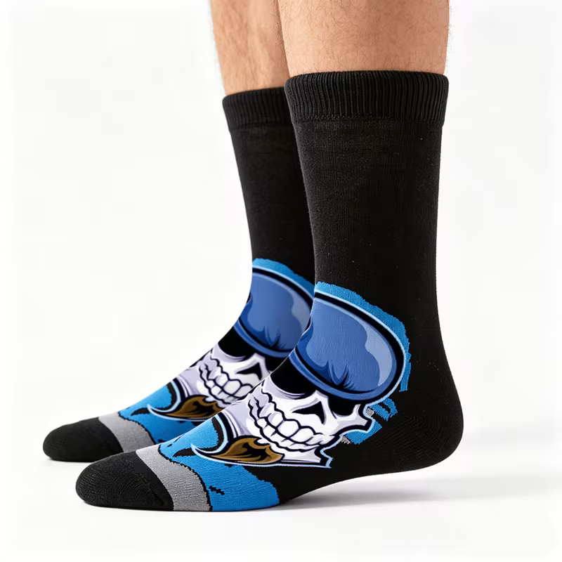SkyWaves Funny Novelty Anime Crew Socks – Hip Hop Street Fashion Cartoon | 5-Pack