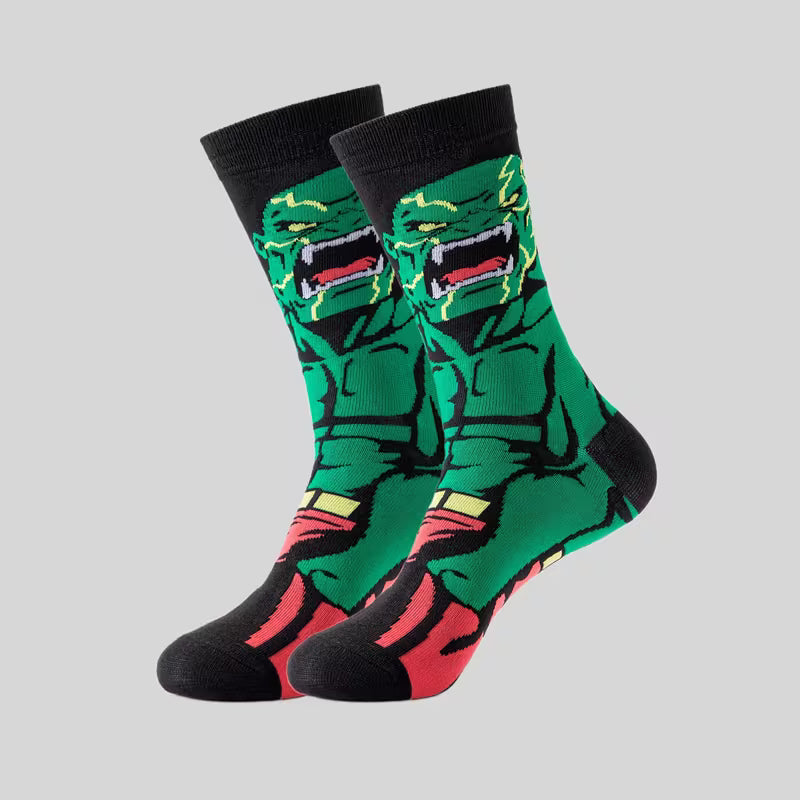 SkyWaves Cartoon Novelty Crew Socks – Mid-Calf Unisex, 5-Pack