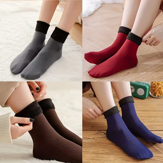 SkyWaves Ultra-Warm Fleece Lined Thermal Mid-Calf Socks – Soft Stretchy Cold Weather | 3-Pack