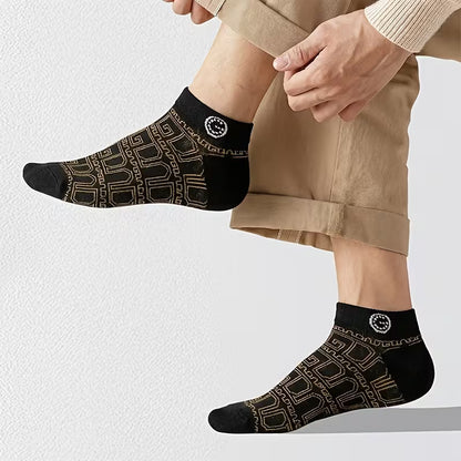 SkyWaves Spring/Summer Fashion Boat Socks – Breathable Low-Cut Retro Campus Style | 5-Pack