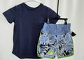 Boy swim short two piece set by Volcom for little kid in Navy Blue with logo. - SkyWaves