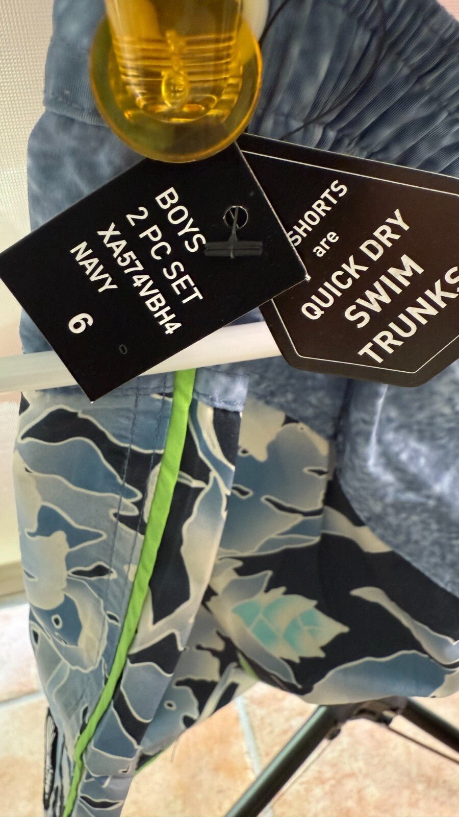 Boy swim short two piece set by Volcom for little kid in Navy Blue with logo. - SkyWaves