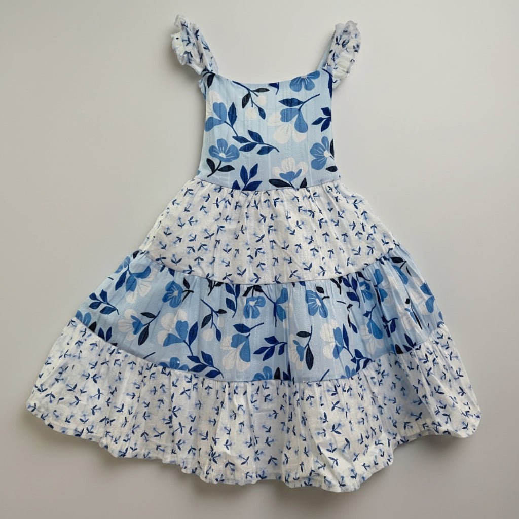 Catherine Malandrino Girls Ruffle Strap Tier Dress - SkyWaves