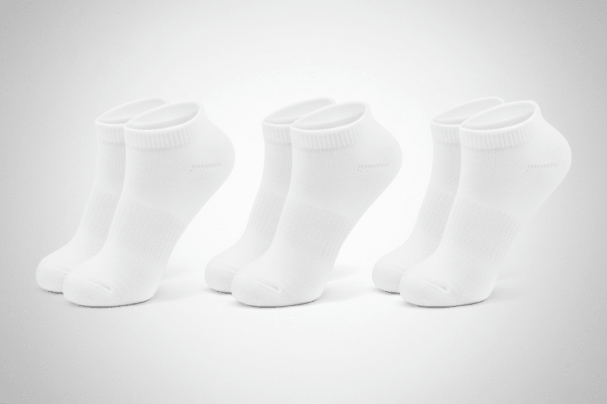 Cotton Ankle Socks 3 - Pack - White SkyWaves© - SkyWaves