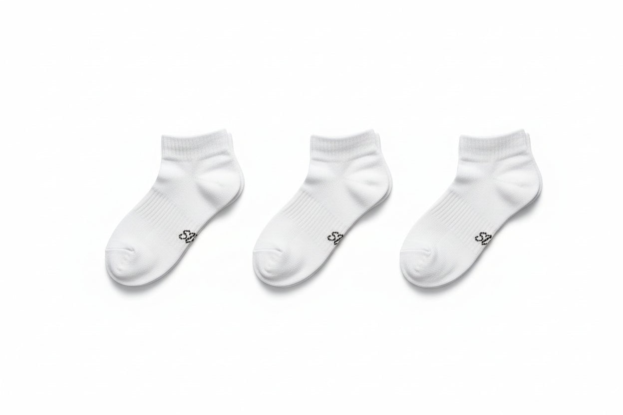 Cotton Ankle Socks - White - Coolmax Technology - SkyWaves