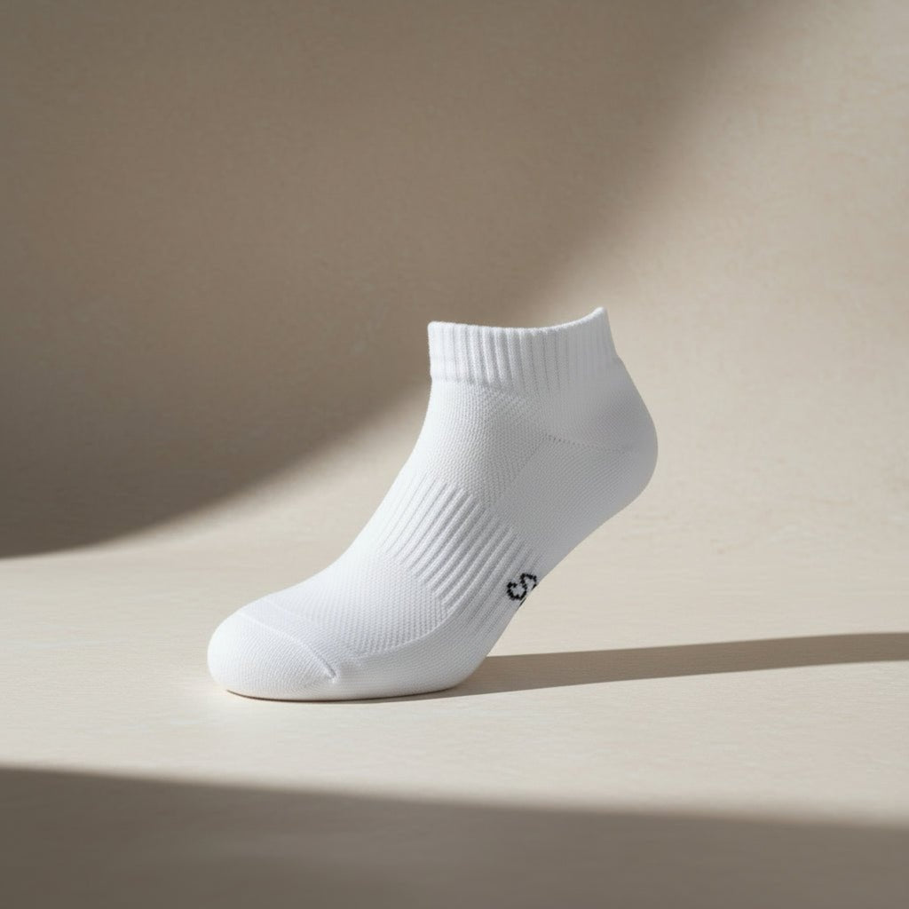 Cotton Ankle Socks - White - Coolmax Technology - SkyWaves