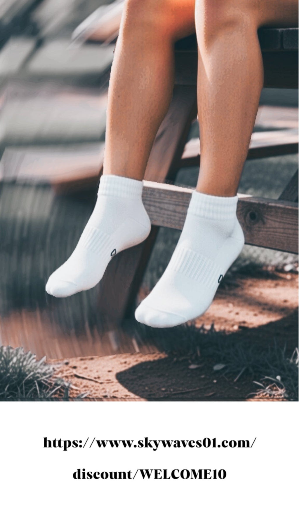 Cotton Ankle Socks - White SkyWaves© - SkyWaves