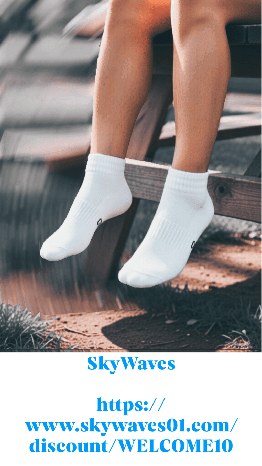 Cotton Ankle Socks - White SkyWaves© - SkyWaves