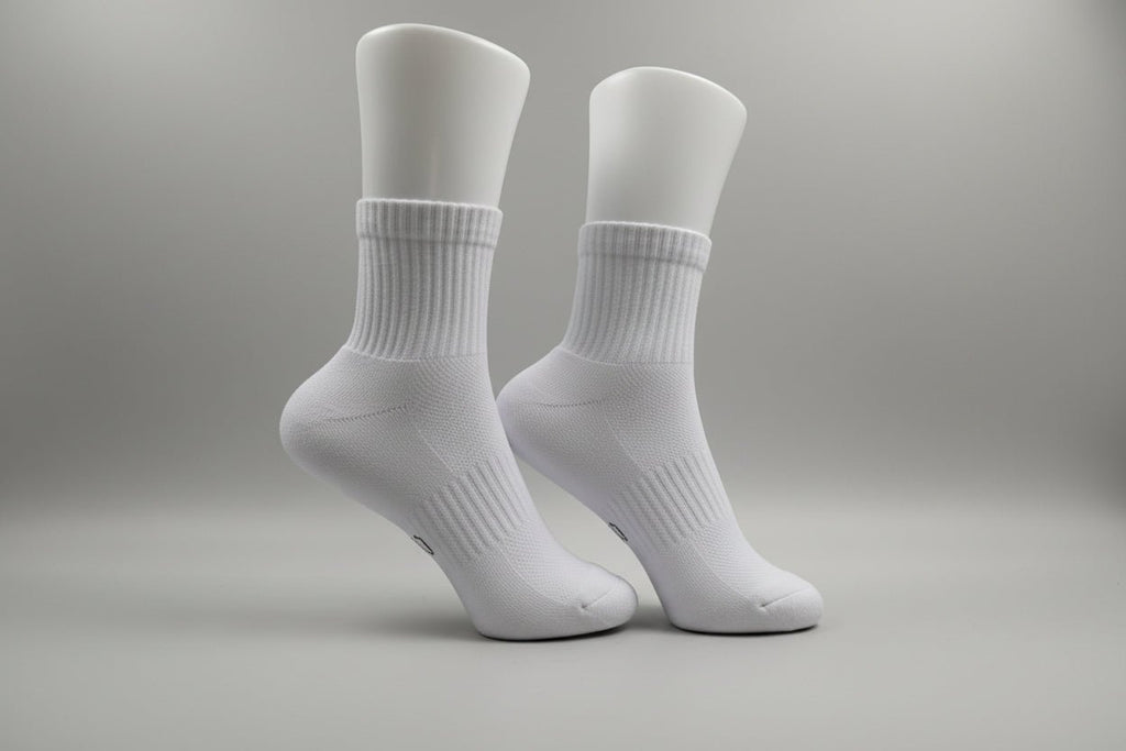 Cotton Crew Socks 3 - Pack - White SkyWaves© - SkyWaves