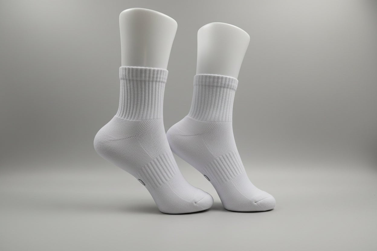 Cotton Crew Socks 3 - Pack - White SkyWaves© - SkyWaves