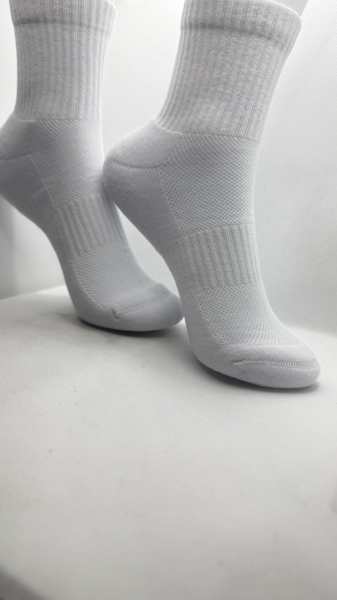 Cotton Crew Socks 3 - Pack - White SkyWaves© - SkyWaves
