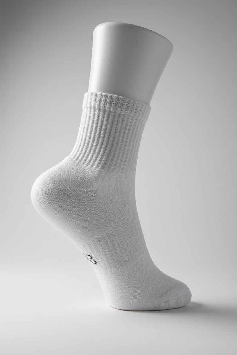 Cotton Crew Socks 3 - Pack - White SkyWaves© - SkyWaves