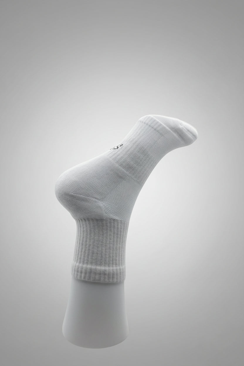 Cotton Crew Socks 3 - Pack - White SkyWaves© - SkyWaves