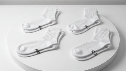 Cotton Crew Socks - White - Coolmax Technology - SkyWaves