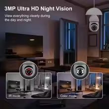 E27 Bulb Surveillance Camera - WiFi Security Camera with Full Color Night Vision & Human Tracking - SkyWaves