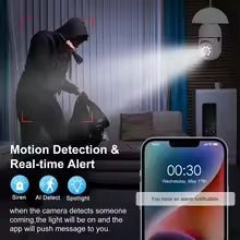 E27 Bulb Surveillance Camera - WiFi Security Camera with Full Color Night Vision & Human Tracking - SkyWaves