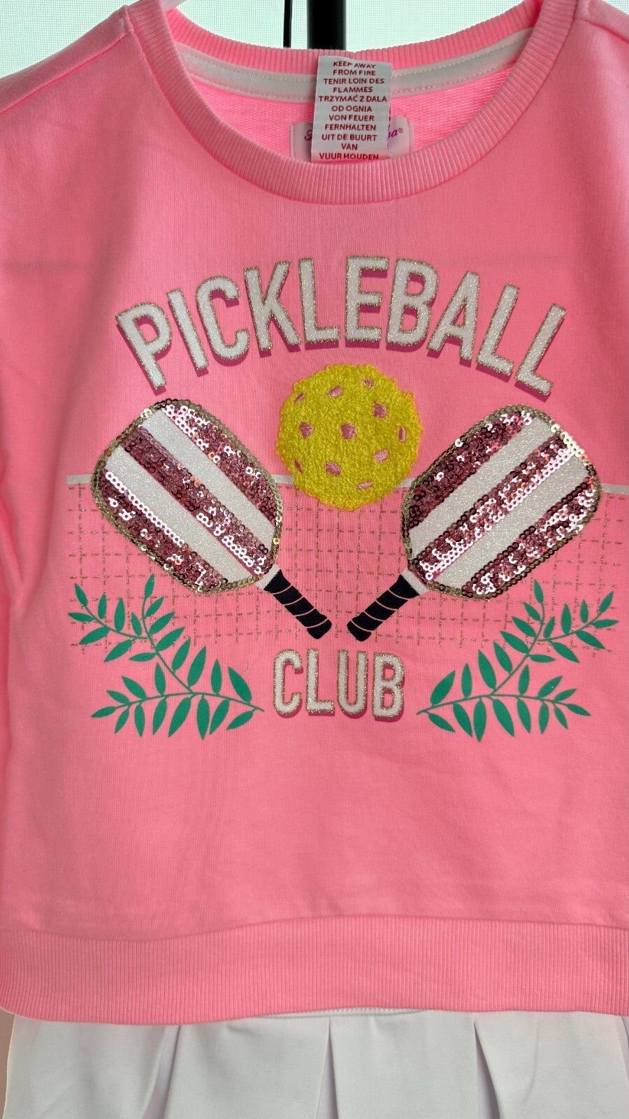 Girls Activewear outfit size 4 - 5/6 Pickleball Club Cotton Candy Pink Set - SkyWaves
