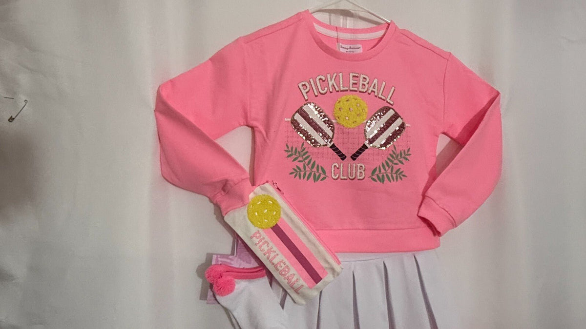 Girls Activewear outfit size 4 - 5/6 Pickleball Club Cotton Candy Pink Set - SkyWaves