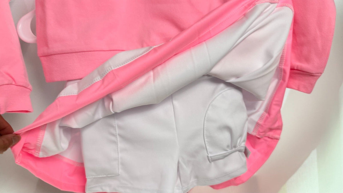 Girls Activewear outfit size 4 - 5/6 Pickleball Club Cotton Candy Pink Set - SkyWaves