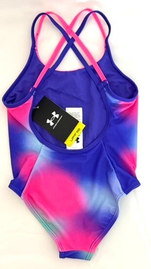 Girls Swimsuit, small, size 4, one piece, New, Polka Party by Under Armour - SkyWaves