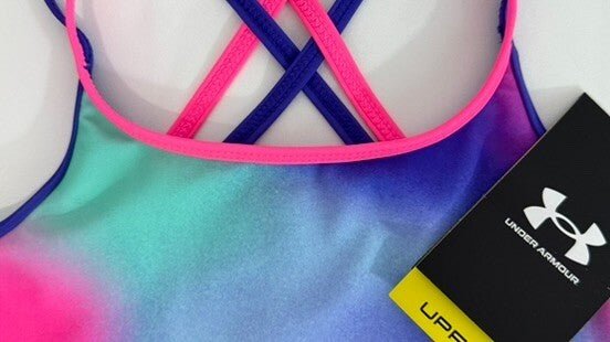 Girls Swimsuit, small, size 4, one piece, New, Polka Party by Under Armour - SkyWaves