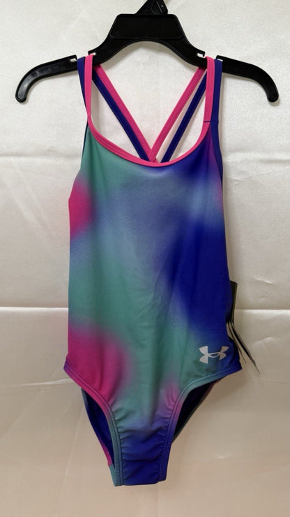 Girls Swimsuit, small, size 4, one piece, New, Polka Party by Under Armour - SkyWaves