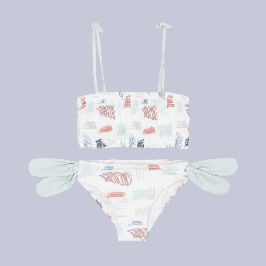 Mon Coeur Scribble Bikini,children's two - piece swimwear set - SkyWaves
