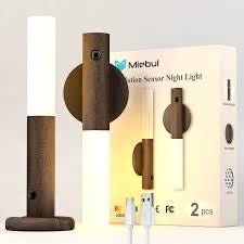 Motion Sensor Night Lights 2 - Pack - Rechargeable RGB LED with Charging Base & Auto Detection - SkyWaves