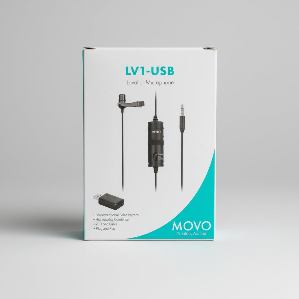 Movo LV1 Omnidirectional Lavalier Condenser Microphone - SkyWaves
