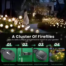 Outdoor LED Solar Lights, Waterproof Starburst, Lawn, Garden Lamp, Path Landscape Decorative (2 packs).