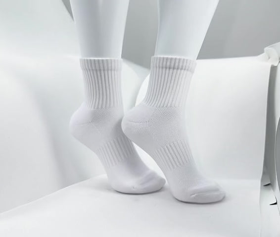 Cotton Crew Socks 3-Pack - White SkyWaves©