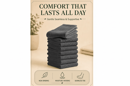 SkyWaves Diabetic Socks for Men & Women – Non-Binding Moisture-Wicking Mid-Calf | 2-Pack - SkyWaves