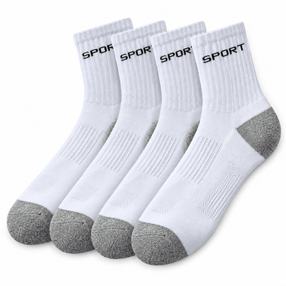 SkyWaves Men's Plus Size Tactical Crew Socks – Reinforced Grey | 3-Pack & 4-Pack - SkyWaves