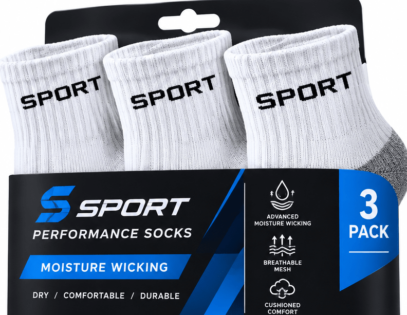 SkyWaves Men's Plus Size Tactical Crew Socks – Reinforced Grey | 3-Pack & 4-Pack - SkyWaves
