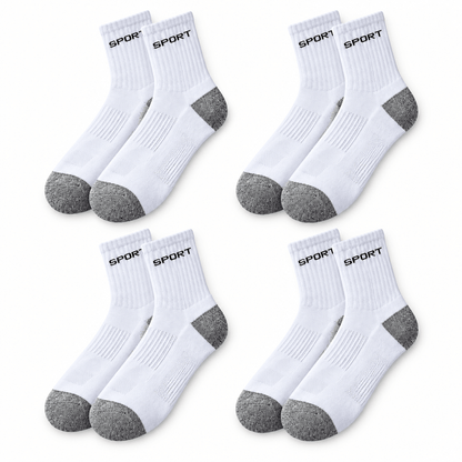 SkyWaves Men's Plus Size Tactical Crew Socks – Reinforced Grey | 3-Pack & 4-Pack - SkyWaves