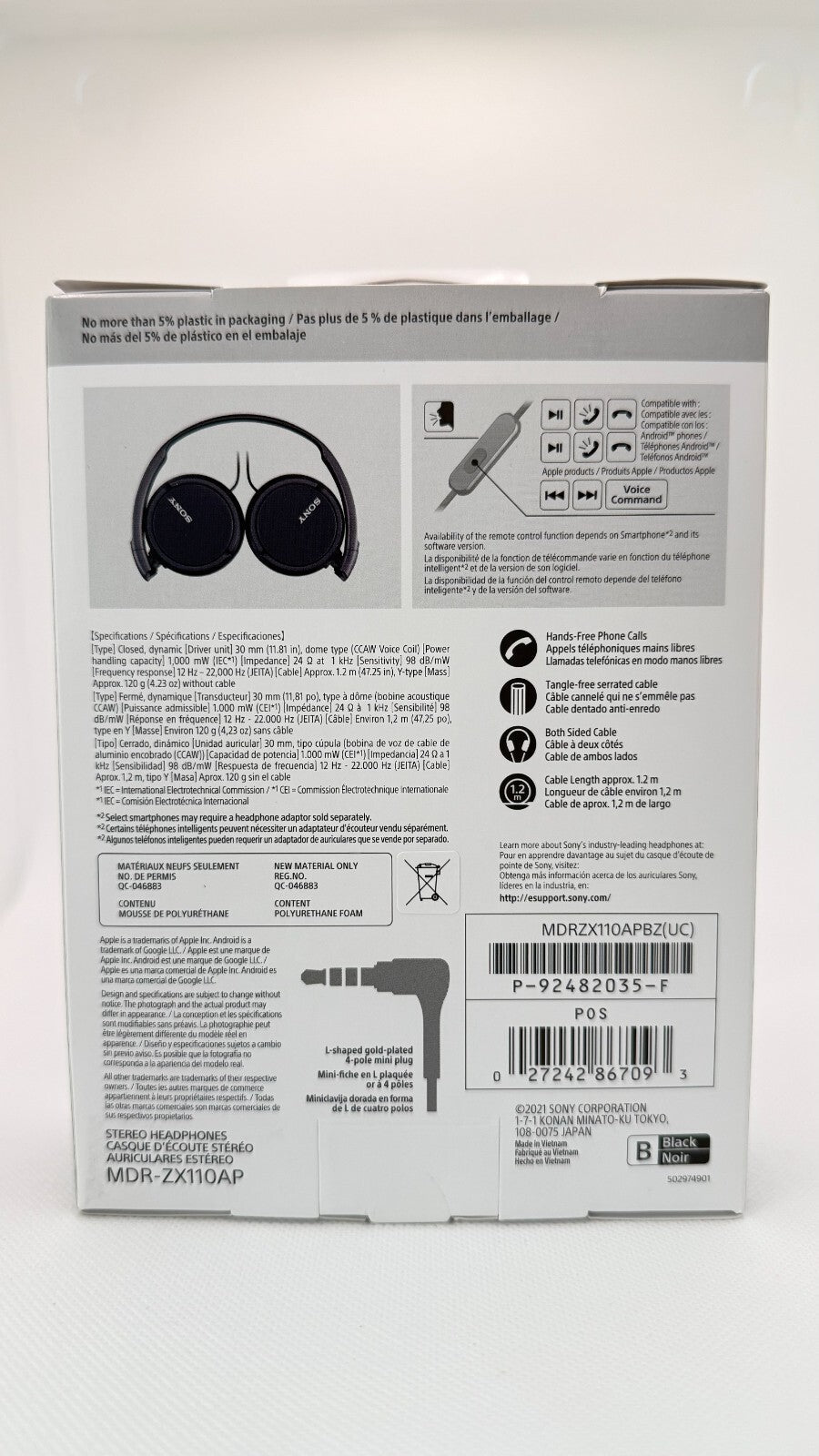 Sony MDRZX110 Monitor Headphones - Black - SkyWaves