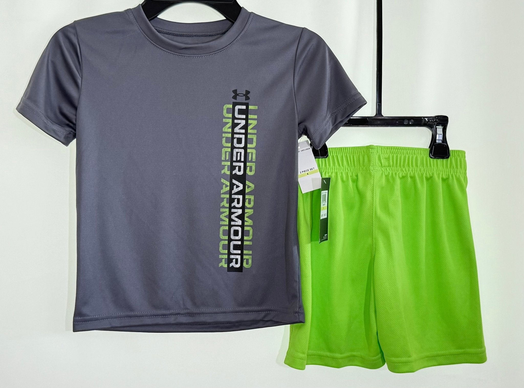 Under Armour Boys' Tech Wordmark Short Sleeve Shirt & Shorts Set. (5 yrs) - SkyWaves