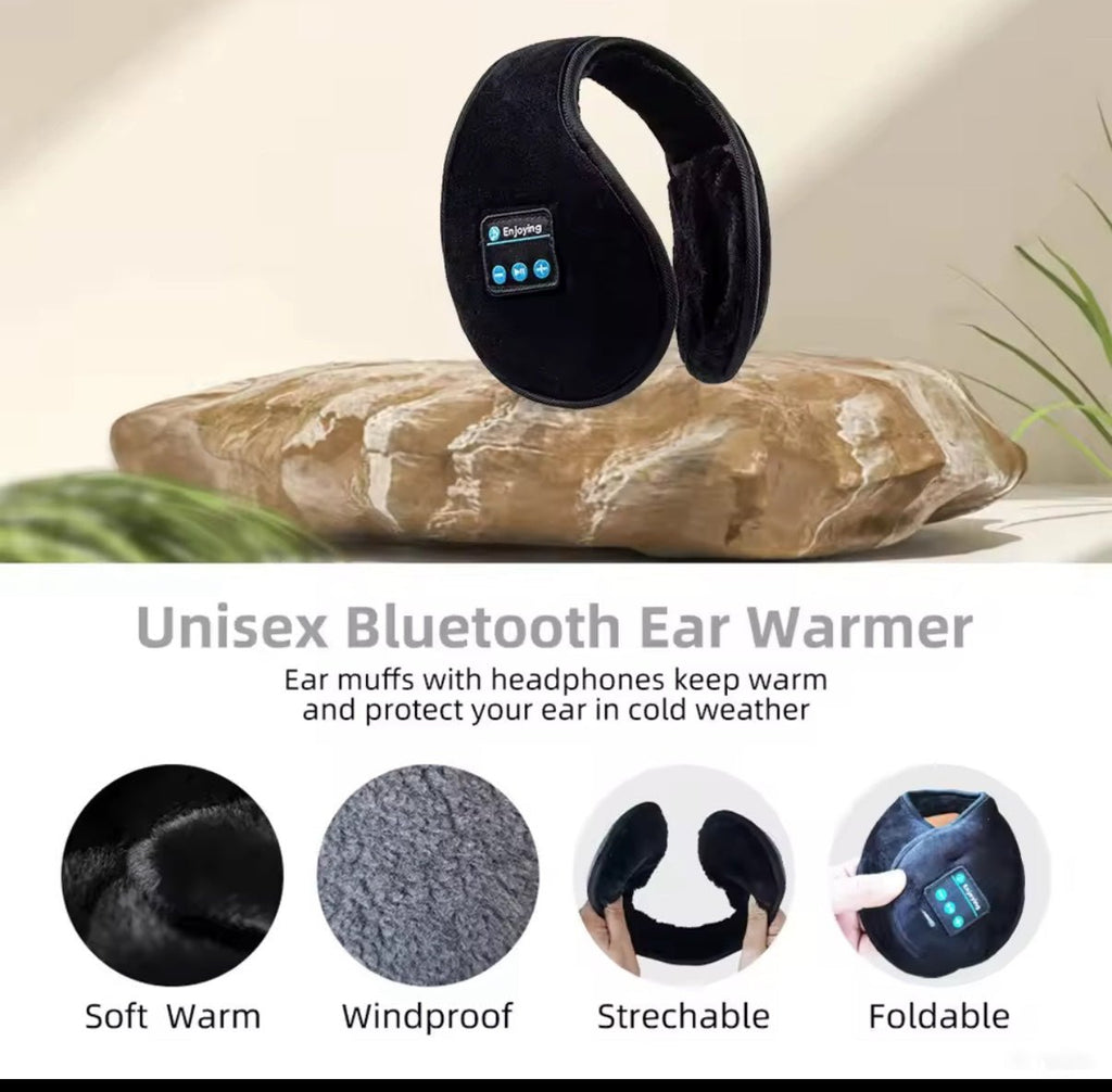 Wireless Bluetooth Earmuffs - Winter Ear Warmers with Built - in Speakers & Mic - SkyWaves